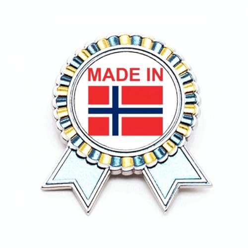 Broche Norway Country Love M métal le cadeau idéal pour amoureux du Nord