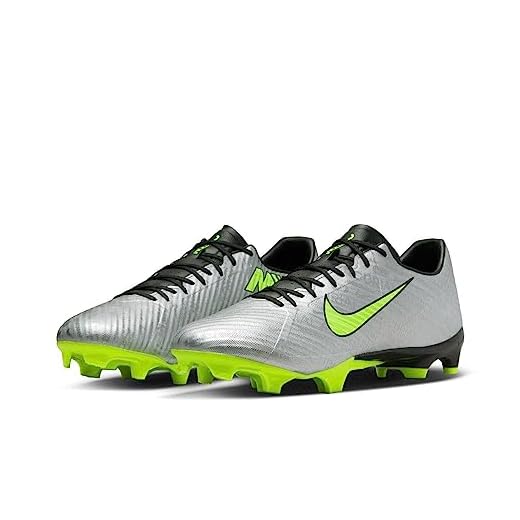 Nike Zoom Vapor 15 Academy XXV FG/MG FB8399 Mens Football Boots (UK 10 US 11 EU 45, Metallic Silver Volt Black 060)