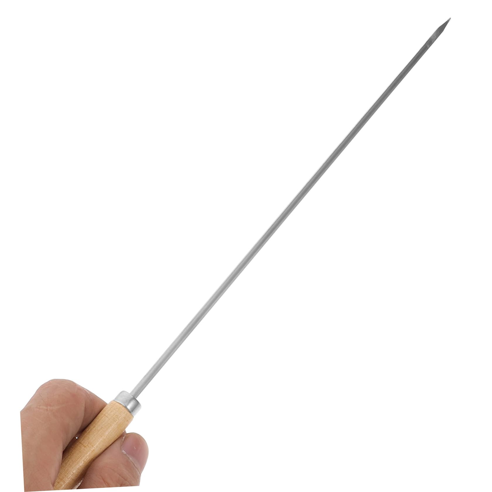 Gatuida 50pezzi Spiedini per Barbecue in Acciaio Inox per Grigliate Manici in Legno Antiscivolo Include Spiedini Rotondi e Piatti Quantità Generosa per Carne Pollo Gamberetti e Verdure