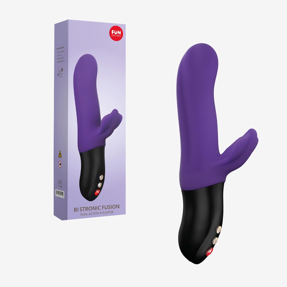 Fun Factory BI STRONIC FUSION - Vibratore urti | Sex toy rabbit punto G clitoride | Vibratori donna sesso realistico | Silicone | Viola