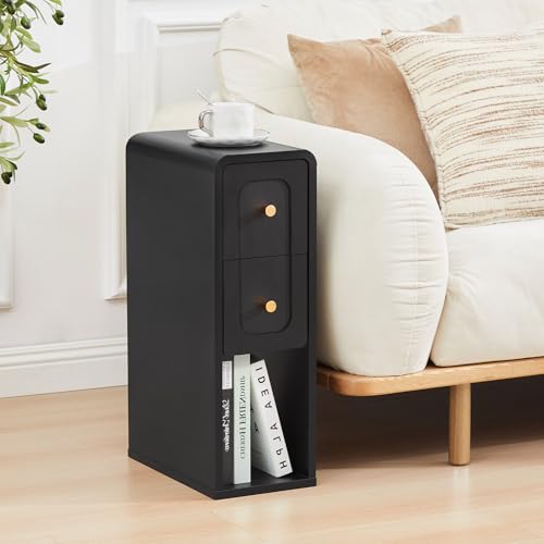 MAHYIZYI Narrow Nightstand with Drawers