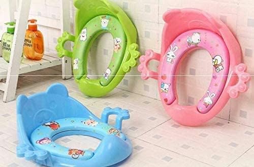 Children Potty Training Seat Baby Kids Toddler Handle Toilet Soft Pad Cushion (Blue Baby Toilet SEAT)