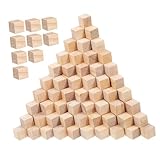 NUOBESTY 木製キューブ 500個 松木 1cm 立方体 未完成ウッドブロック DIYクラフト 工作 教材用 研磨仕上げ ナチュラル（原木色）総重量約231g