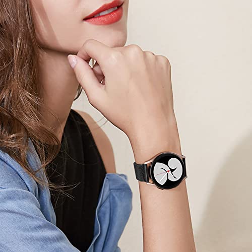 Wanme Metal Bands For Samsung Galaxy Watch 4 Band 40Mm 44Mm, Galaxy Watch 4 Classic Bands Women Men, 20Mm Stainless Steel Replacement Strap For Samsung Watch 4 Bands (Black) #TOP5