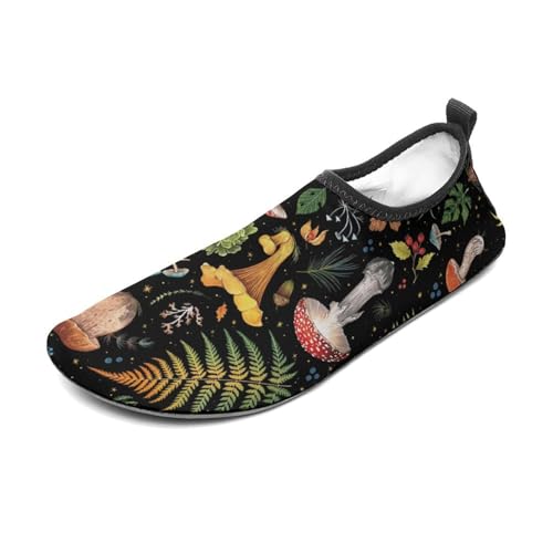 Vintage Mushroom Print Water Shoes Men Womans Non Slip Water Shoes Quick Dry Barefoot Aqua Socks Beach Shoes Outdoo2