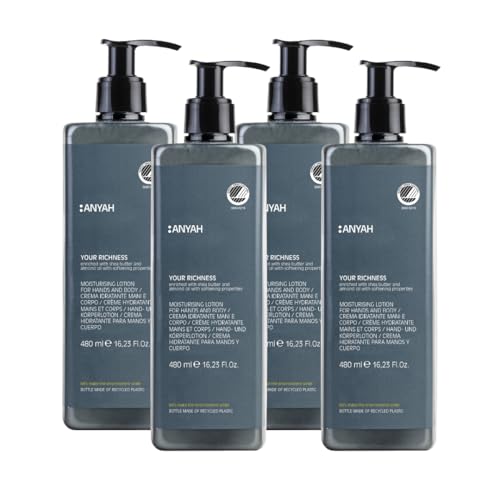 ANYAH Crema Hidratante Corporal y Loción- Corporal Orgánica sin Perfume para Piel Seca, Crema de Cuerpo Hidratante Natural – Hidratación Profunda, Ecológica, Certificada Nordic Ecolabel, 480 ml
