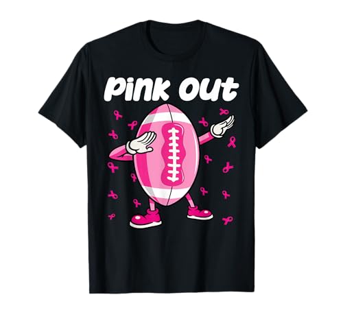 Pink Out Breast Cancer Awareness Survivor Dab Football Kids Camiseta