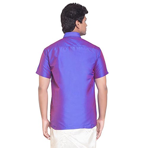 Image of THANGAMAGAN MENS SHIRT M S BLUE SIZE 36
