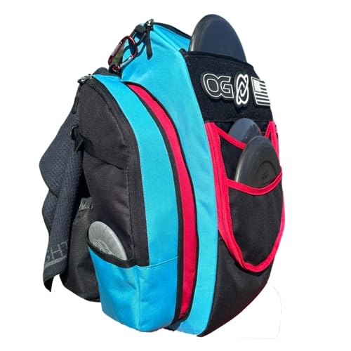 Discology Disc Golf OG V2 Disc Golf Bag | 26+ Disc Capacity | Premium Disc Golf Backpack Bag | Tough, Durable Design | 2 Large Top and Side Compartments | Top Patch Panel with Two Patchs Included