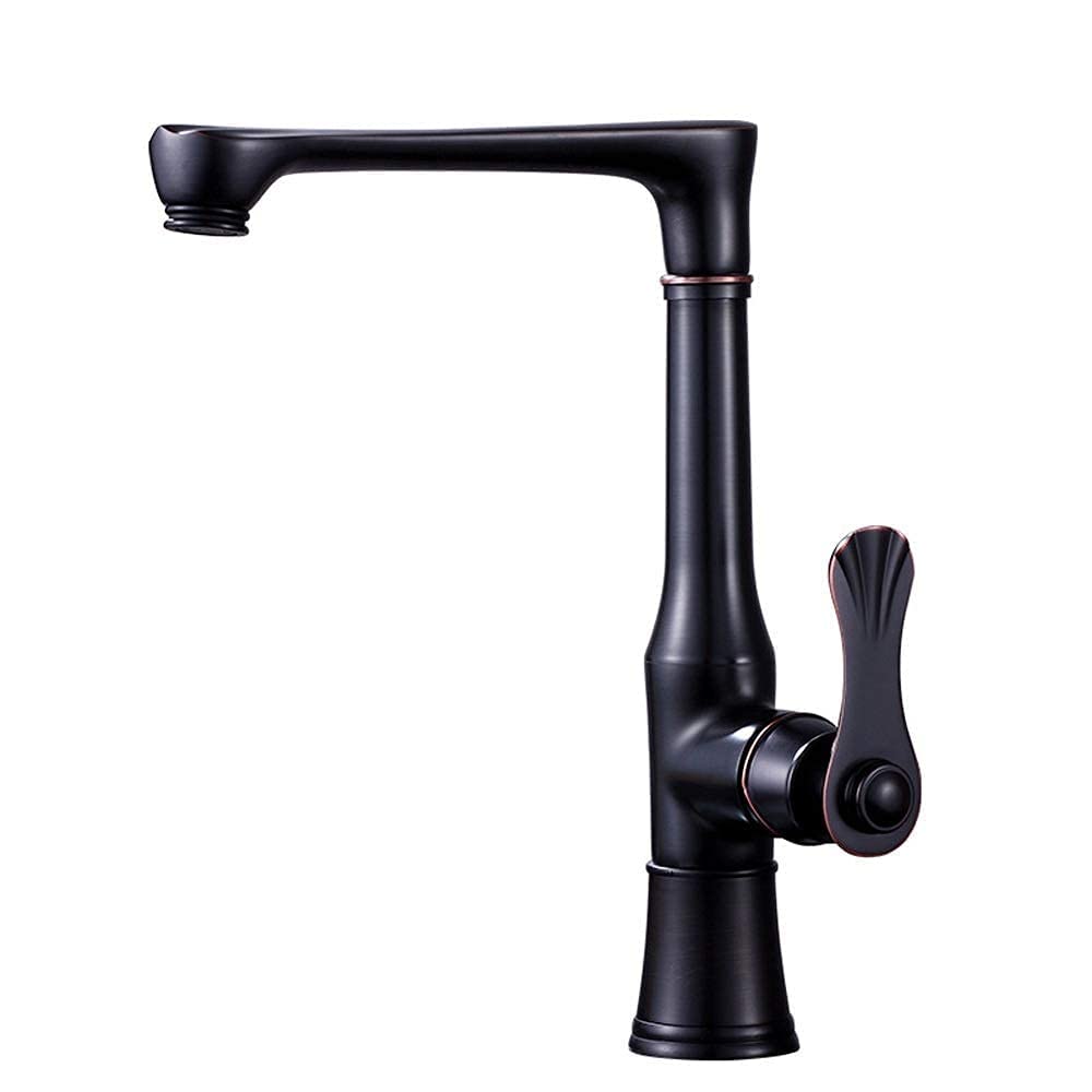 Robinet de chaleur froide tout en bronze mitigeur noir haut de gamme