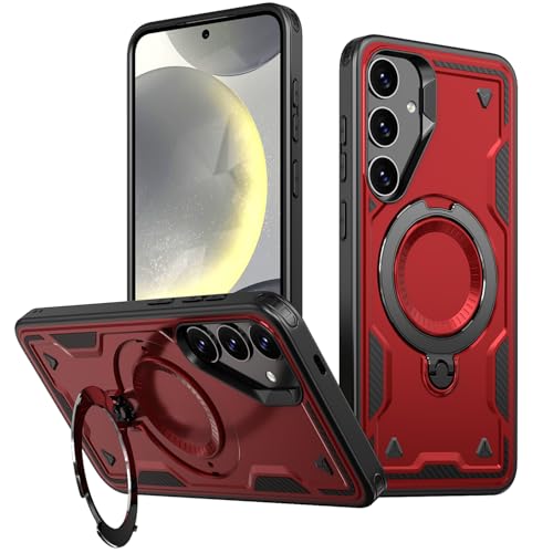 Coque antichoc Samsung S23 Plus avec anneau de maintien magnétique rouge