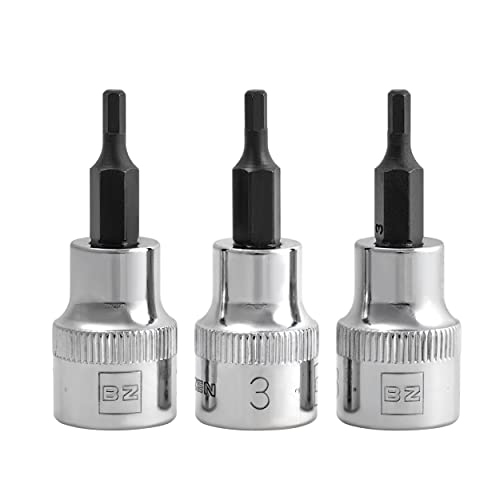 Image of BRAZEN 3mm Hex Bit Socket /Allen Driver Three Pack (3 /8 inch Drive, Short)