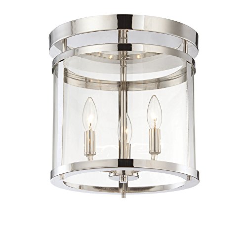 Savoy House 6-1043-3-109, Penrose 3-Light Semi-Flush, Polished Nickel