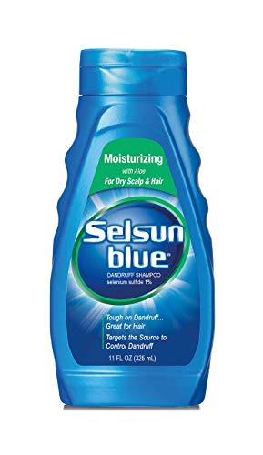 Selsun Blue Dandruff Shampoo, Moisturizing with Aloe for Dry Scalp and Hair, 11 Ounce (Pack of 6)