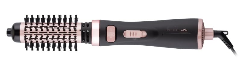 ETA Warmluftbürste Fenite I Black Edition I 1000 W I Ionisierung I 2 Geschwindigkeiten I Rotationsbürste I 2 Aufsätze Ø 38 mm, Ø 50 mm I Reiseetui