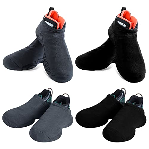 SATINIOR 4 Pairs Dance Shoe Socks over Sneaker for Smooth Floors Dance Protect Knees Shoe Sliders Ballet Dancer Turning Socks