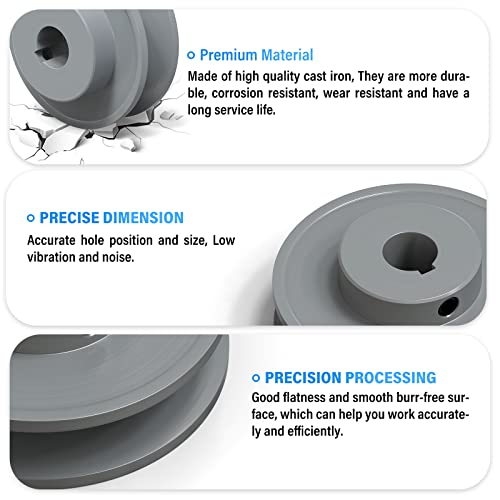 Meanlin Ak25-5/8" Single Groove V-Belt Pulley, 2.5" Od, 5/8" Belt Sheavess, Cast Iron, For V-Belt #TOP2