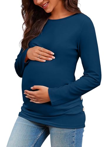 Chuanqi Womens Maternity Shirt Fall Long Sleeve T-Shirts Pregnancy Clothes