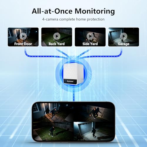 Anakk 4MP Solar Security Cameras Wireless Outdoor, 355° Pan Tilt Motion Detection,Color Night Vision, 5GHz/2.4GHz WiFi, IP65, 4-Cam Kit with 64GB Local Storage, No Monthly Fee Camera for Home Security by Anakk - Image 4