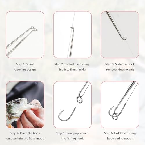 SKEIDO 4Pcs Fish Hook Remover Tool, Fishing Hook Quick Removal Descending Device, Fishing Gear Security Equipment Kits for Adult, Hook Extractor Accessories Detacher Tools with Storage Tube