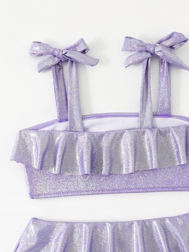 Girls Two Piece Bathing Suits Bikini Swimsuits Set Summer Ruffle Swimwear for 7-14 Years3