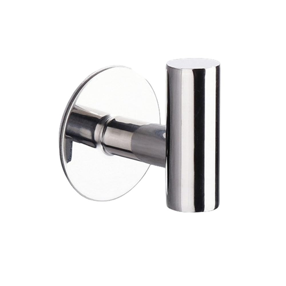 Lcanallyms Glue-Shinychrome Wall Hooks, Coat Hook Bathroom Hooks Door Key Clothes Hanger Robe Towel Holder Organizer Hanging Kitchen Hardware,Glue,Ss(Glue-Shinychrome)