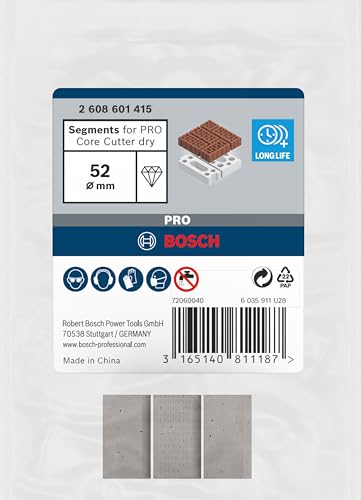 Scie cloche Bosch Professional Accessories 2608601415 2608601415 Segments pour couronnes de forage à sec 3 pces 52 mm - vue 3