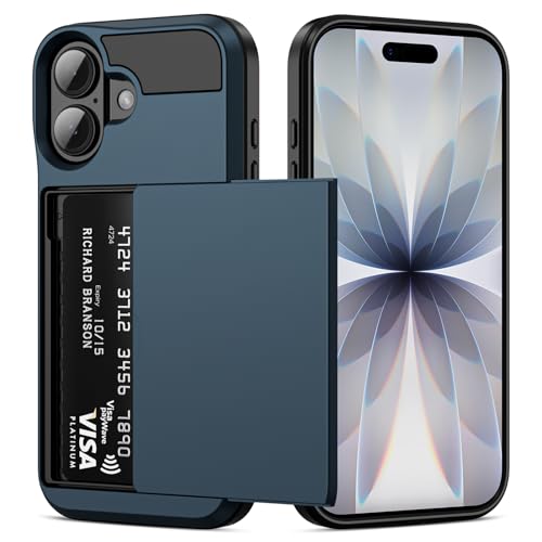 Vofolen for iPhone 17 Case Wallet with Card Holder [Max 3 Cards] Navy