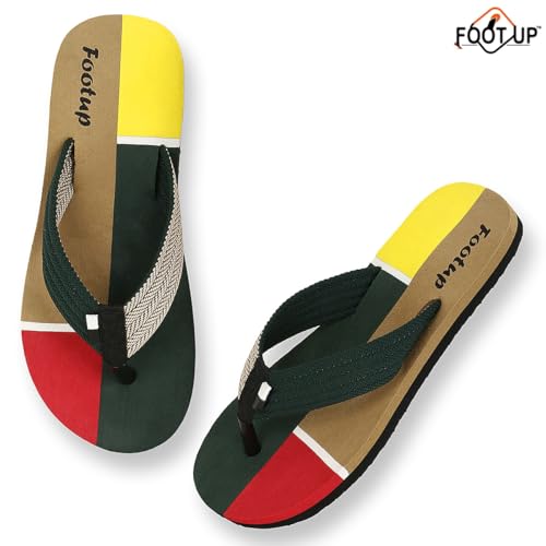 Image of Men's Orthopedic Comfort Flip Flops with Soft Fabric Straps | Cushioned Anti-Skid Footbed Slippers for Men | Lightweight Walking Flip Flops for Home, Outdoor, Indoor Use
