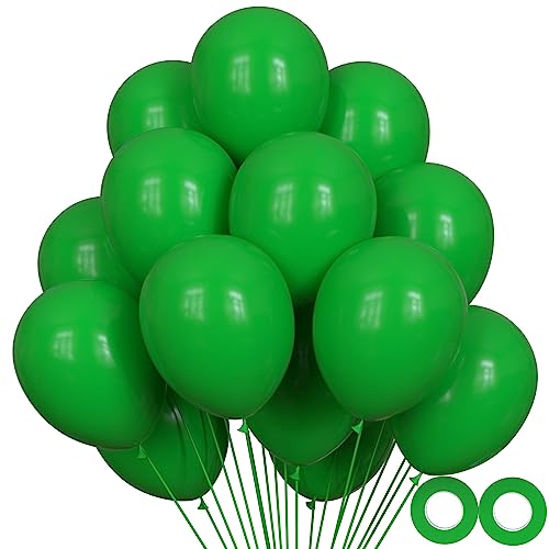 100Pcs Green Balloons, 12 Inch Green Latex Party Balloons Helium Quality For Party Decoration Like Birthday Party, Baby Shower,Wedding, Halloween Or Christmas Party (With Green Ribbon)… #TOP4