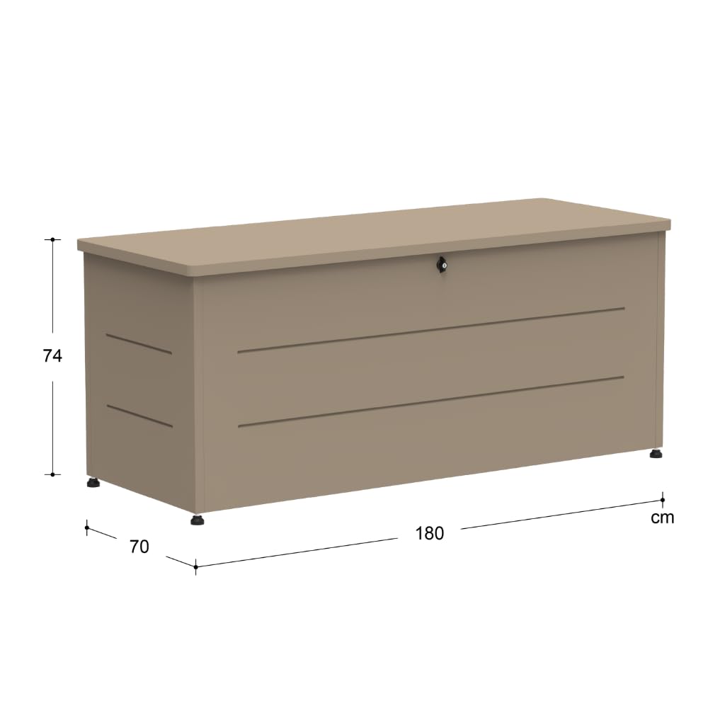 Coffre de Jardin 800L Taupe | Rangement Extérieur, Acier Galvanisé