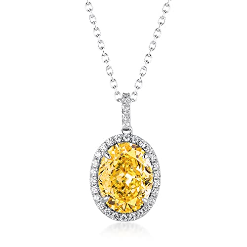 Collares con colgante de aguamarina y topacio sólido de 10x13mm para mujer, joyería de boda