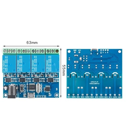 Interruptor inteligente LCUS-4 de 5V 4 canales USB módulo de relé puerto serie BSG de 1 unidad 2