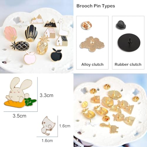 Mixed Enamel Lapel Brooch Pin Set 50 Pieces | Decoration for Backpack, Hat and Jacket | Birthday Christma Holiday Gift for Friends, Children, Families (Mystery Style) - Thumbnail 2