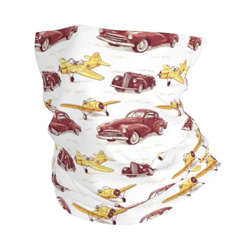TZTTZT Neck Gaiters for Men Women - Vintage Car Plane Print Head Scarf Balaclava Face Neck Scarf Mask Cover Bandana