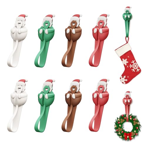 UMUST 8Pcs Silicone Cord Bundlers, Cute Damage-Free Hanging Cord Organizer, Cable Wapes, Adhesive Hook No Tools Cord Bundler for Hanging Electrical Cables Decorations Ect（Multicolor）