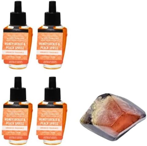 White Barn Bath&Body - 4 Pack Wallflowers Home Fragrance Refills 0.8 fl oz / 24 mL and Stone Soap Natural (Packaging May Vary) (FROSTED CRANBERRY)