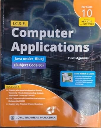 ICSE Computer Applications Class 10 Textbook, Java under BlueJ, NEP ...