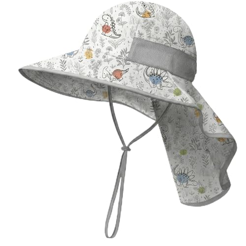Image of icolor Kids Sun Hat UPF50+ Sun Protection Bucket Hat Toddler Summer Beach Play Hats with Neck Flap for Girl Boy Ages 3~10