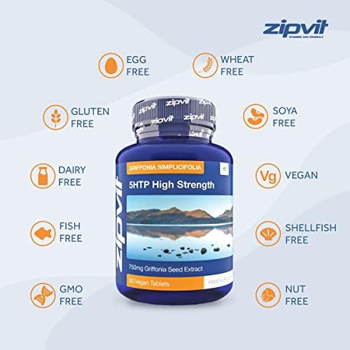 5HTP High Strength 750mg Natural Griffonia Seed Extract, 90 5-HTP Tablets. Suitable for Vegetarians and Vegans.
