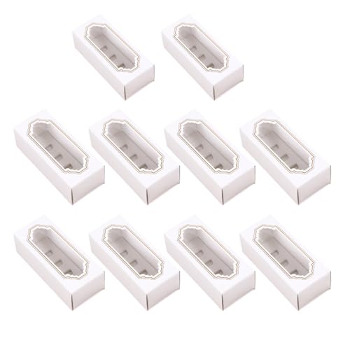 BESTOYARD ケーキボックス マカロン箱 透明窓付 マカロンボックス お菓子箱 組み立て 結婚式 誕生日 パーティー 包装用品 10個セット(Sサイズ)