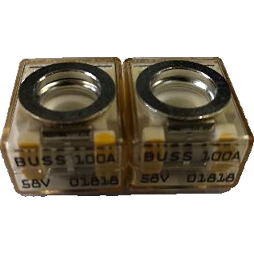 Fusible cuadrado Buss de 100 A, 58 V, para generador y cubierta de cortacésped MPV 7100 de Raven, cantidad 2 piezas
