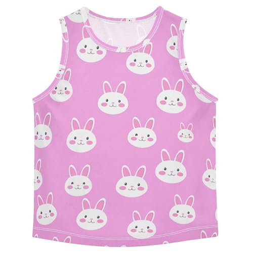 J JOYSAY Cartoon Bunny Head Rose Boys Tank Top Sleeveless Muscle Shirts Quick Dry Kids T-Shirts 3-15T