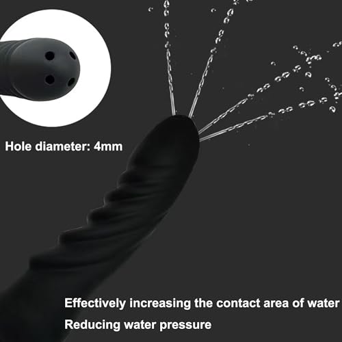 Image of Silicone Shower Cleaner Enema Douche System for Men Women,Enema Nozzles Hose,Handheld Water Shower Nozzle Anal Rinse Vaginal Cleaning Kit