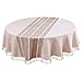 Parthan Nappe Ronde - Style Nordique, Nappe de Table à Rayures en Coton et lin, pour Cuisine, Restaurant, Pique-nique, Ferme, Café (140 cm)