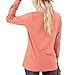 Women's V Neck Long Sleeve Shirts Fall Fashion Loose Fit Dressy Tops Trendy Button Tunic Blouse Cute Work Outfits (Pink,X-Large)