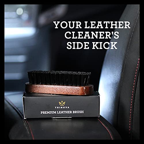 Trinova Leather Brush For Cleaning Upholstery, Cleaner Car Interior, Furniture, Couch, Sofa, Boots, Shoes And More. Premium Quality #TOP2