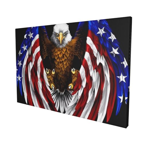 Toile drapeau des États-Unis cadre bois rigide anti-déformation - 2