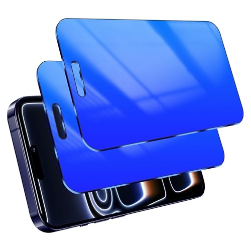 Image of 2 Pack Privacy Screen Protector for iPhone 17 Pro Gradient Colorful for iPhone17 Pro Tempered Glass Anti-Spy Full Coverage Easy Installation Frame Anti-Scratch (6.3 inch Blue)