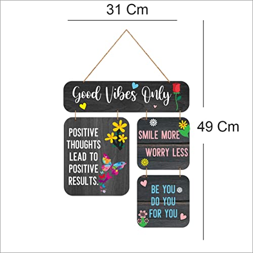 Image of Zesta Good Vibes Only Wooden Wall Hanging Decorative Items /Hanging Home Wall Decor Items /MDF Decoration Items /Cute Wall Art For Living Room /Home Decor Items Living Room